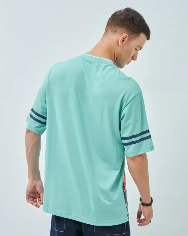 Men’s Blue Dunk Graphic Printed Oversized T-shi